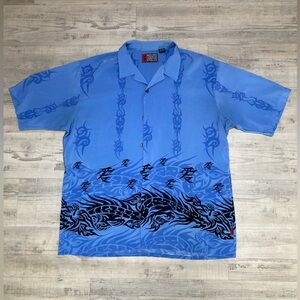 Pineapple Connection Blue Button Down Shirt - Size XL
